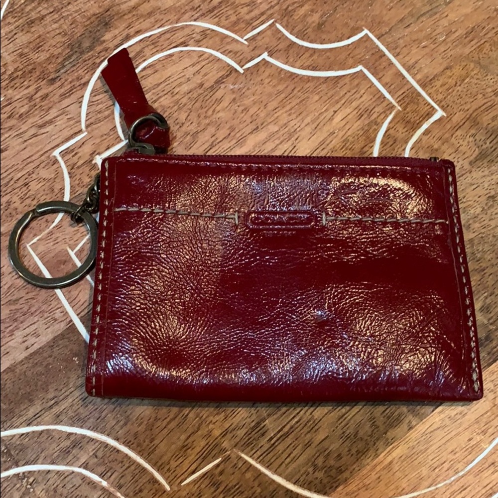 Coach keychain with card and change holder